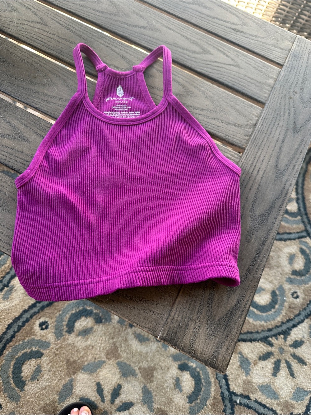 Free People Movement Tank Crop Top in Vibrant Magenta
